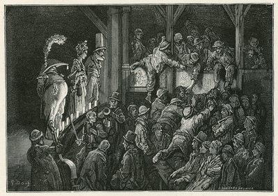 De Penny Gaff in Whitechapel door Gustave Dore